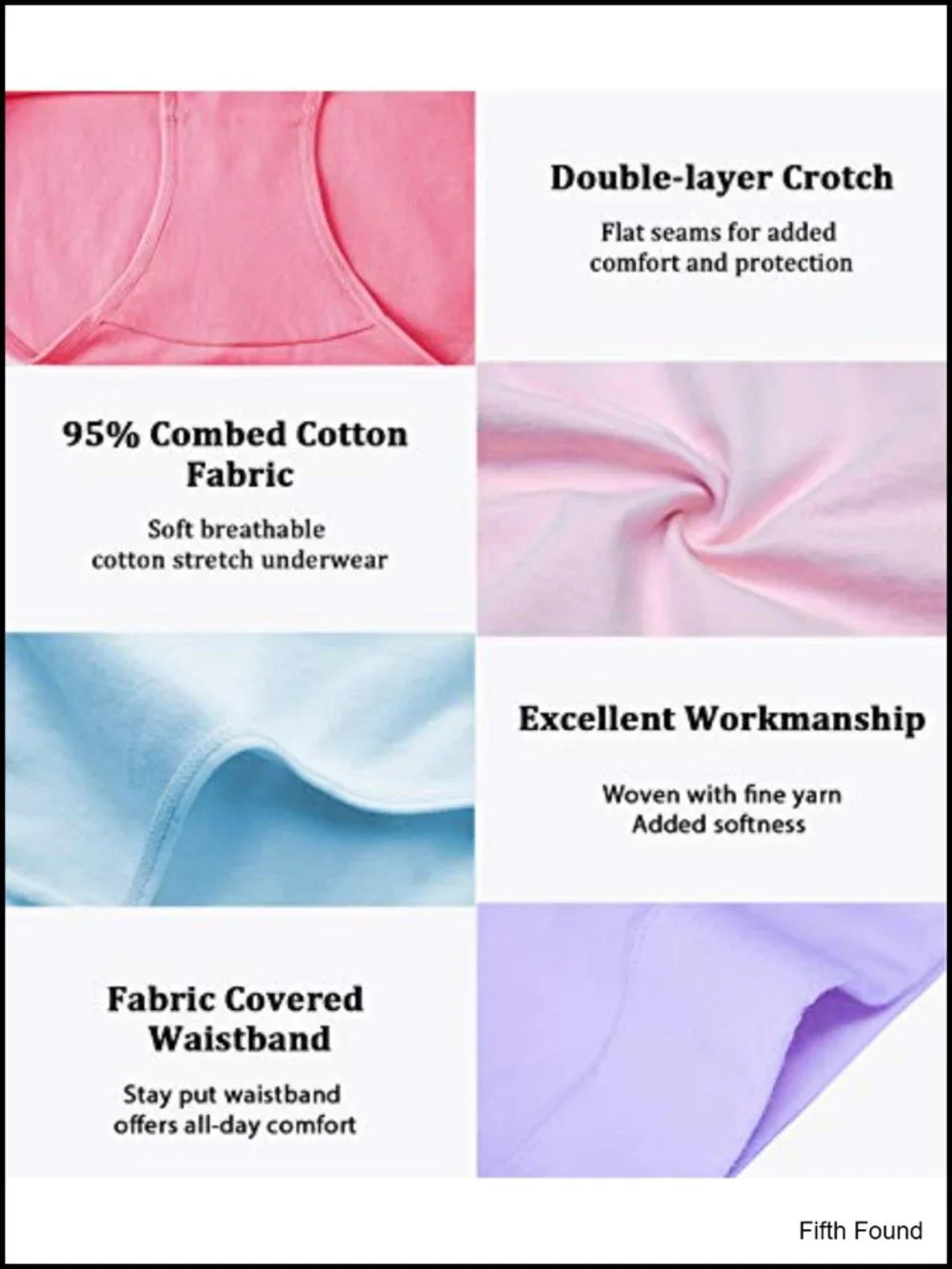 Cotton Mid Waisted Full Coverage Briefs 4 Pack